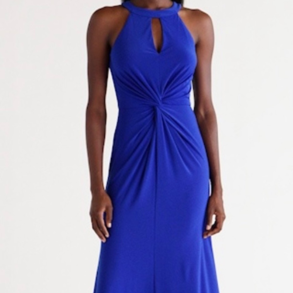 Ladies Halter Twist Front Maxi Dress